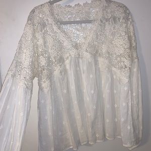 Flowy white free people shirt